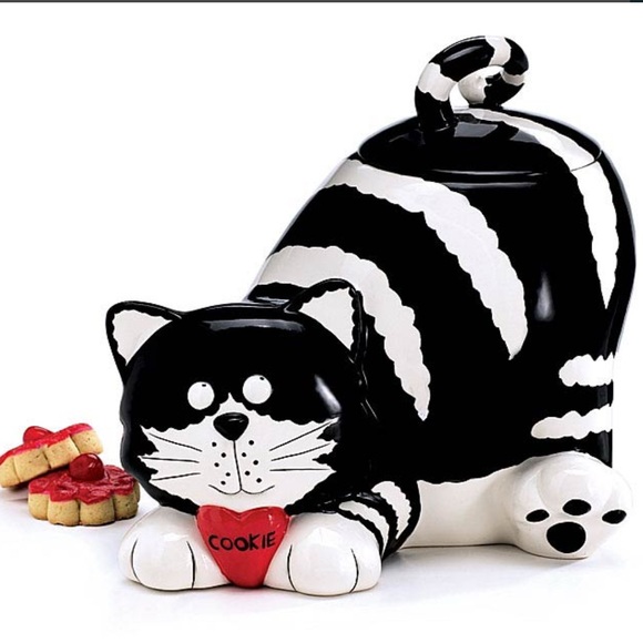 Burton+ Burton Chester the Cat Ceramic Cookie or Treat Jar for Humans or Kitties - Picture 1 of 6